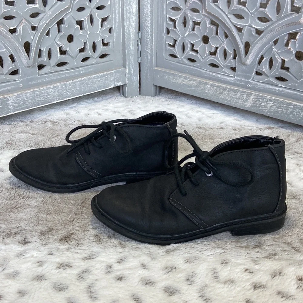 Nautica black dress shoes boys size 1 formal event holiday garden party preppy